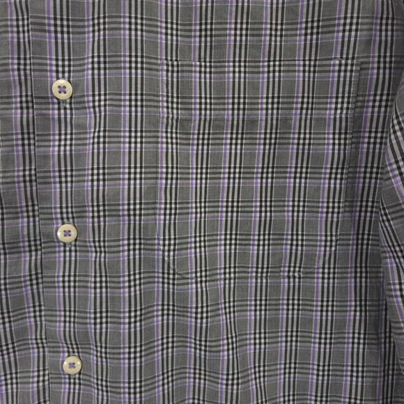 Peter Millar Shirt Mens Large Gray Plaid Casual Preppy Long Sleeve Button Down - Picture 4 of 10